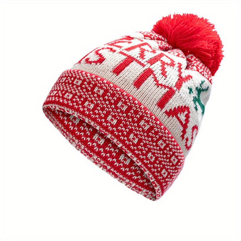 Christmas Theme Knitted Beanie Hat Ear Protection