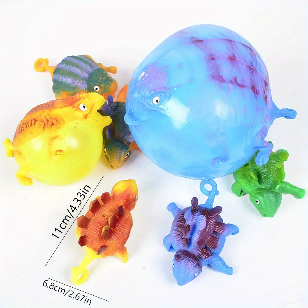 2pcs Funny Blow Animals Inflate Dinosaur Vent Balls Anti-stress Hand Balloon