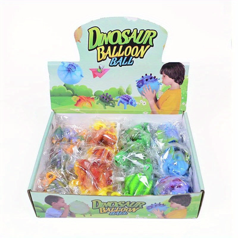 2pcs Funny Blow Animals Inflate Dinosaur Vent Balls Anti-stress Hand Balloon