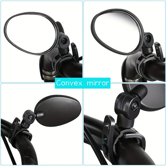 2pcs Handlebar Mirror Wide Angle for Safe Rearview On Mountain Bike