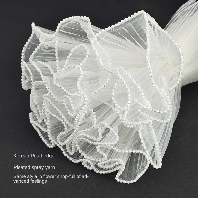 Wave Gauze Pearl Flower Wrapping Paper Set for Fresh Flower Packaging