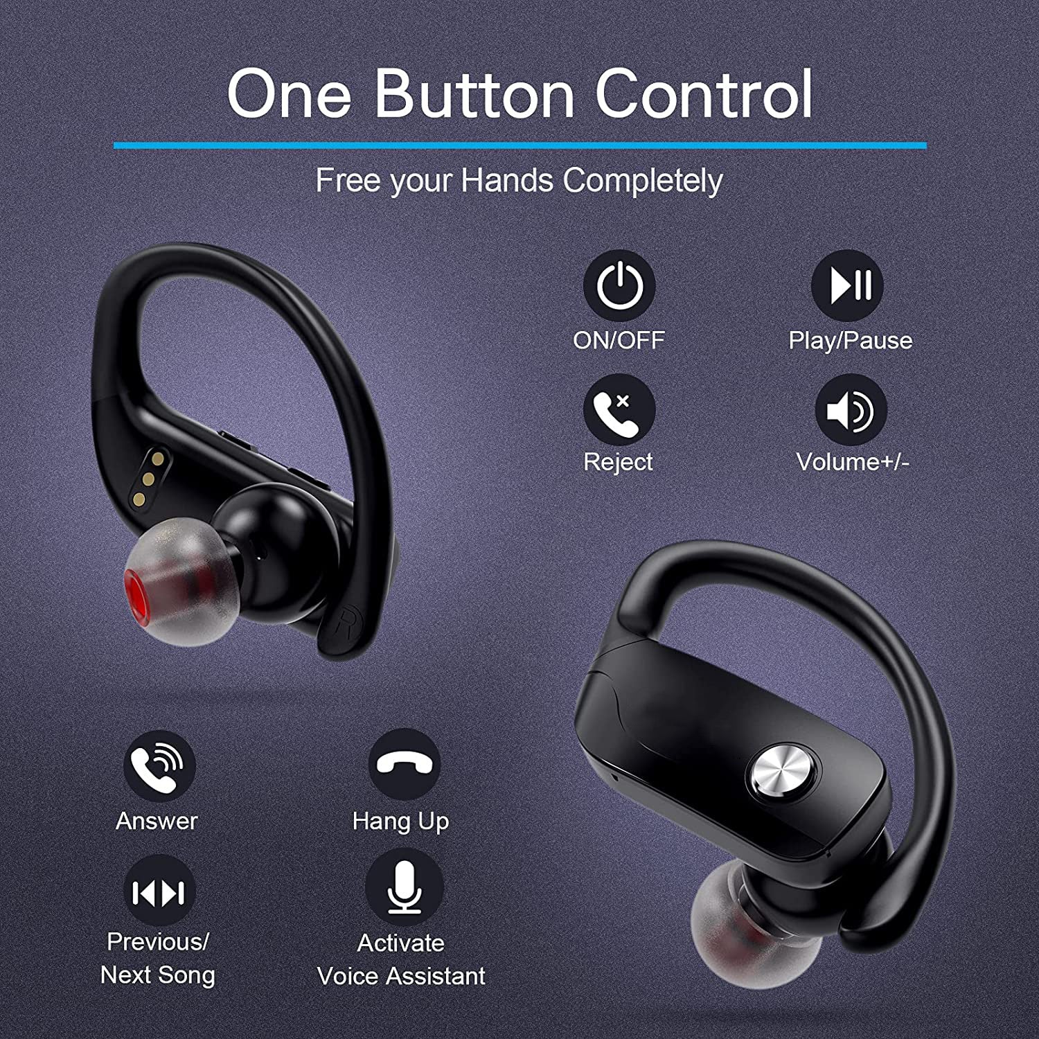 Wireless Stereo Surround Sound Headphones with Microphone