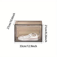Foldable Stackable Shoe Rack Plastic Sneaker Container Space Saving Storage