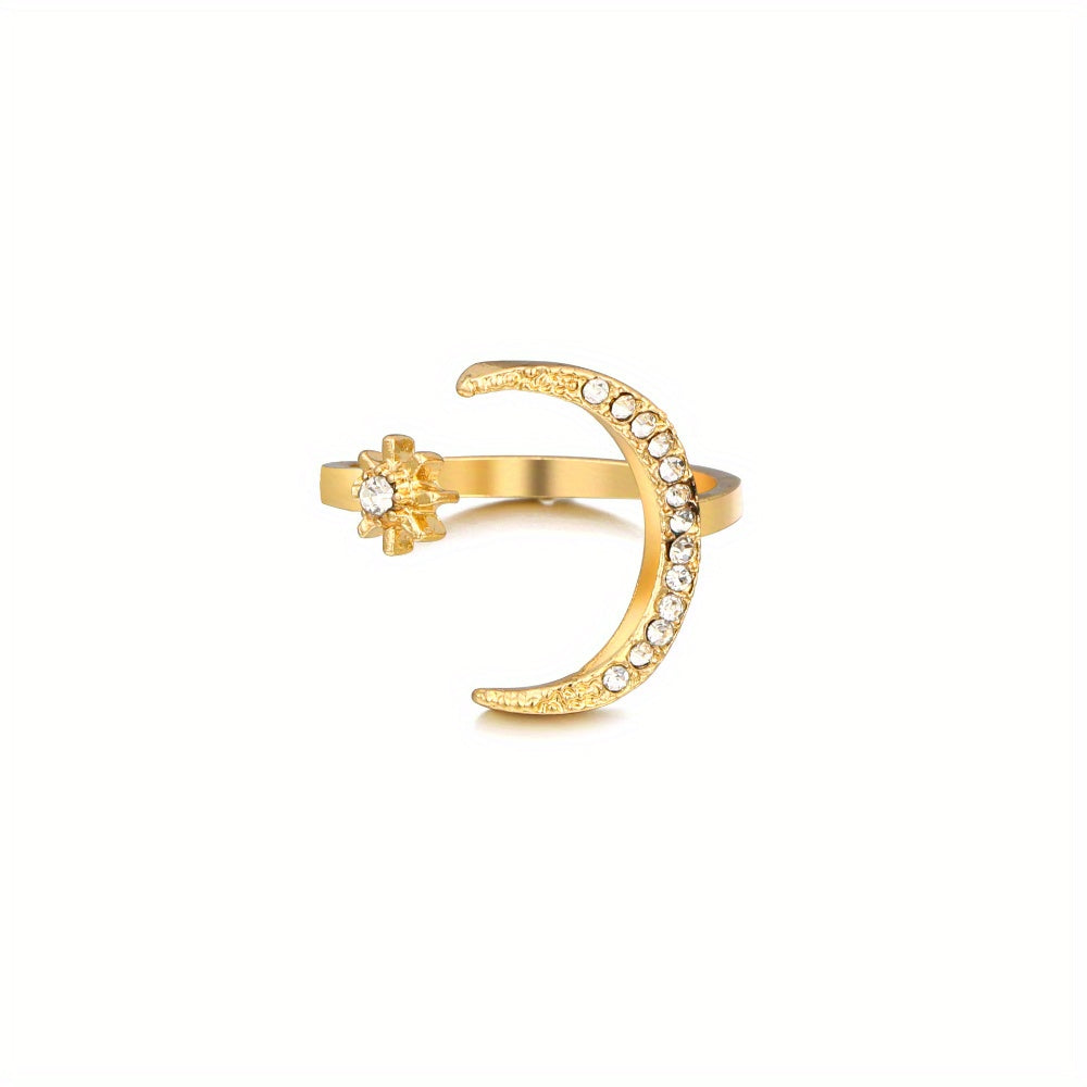 Star Moon Open Ring Index Finger Gift Women