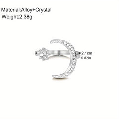 Star Moon Open Ring Index Finger Gift Women