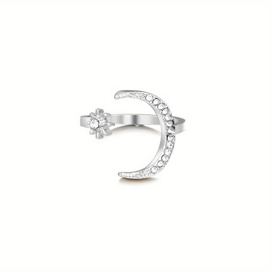 Star Moon Open Ring Index Finger Gift Women