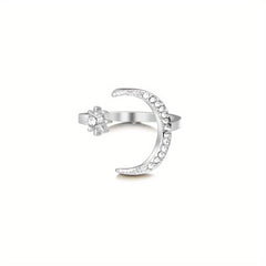 Star Moon Open Ring Index Finger Gift Women
