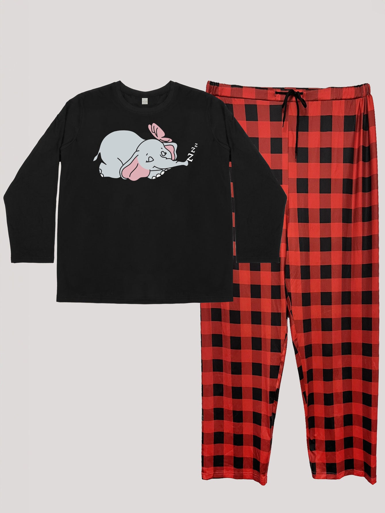  Lounge Set Women's Elephant & Butterfly Print Pajamas 2 Piece Set