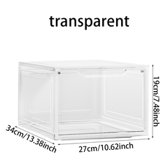 Transparent Plastic Shoe Storage Box with Door - Dustproof and Portable