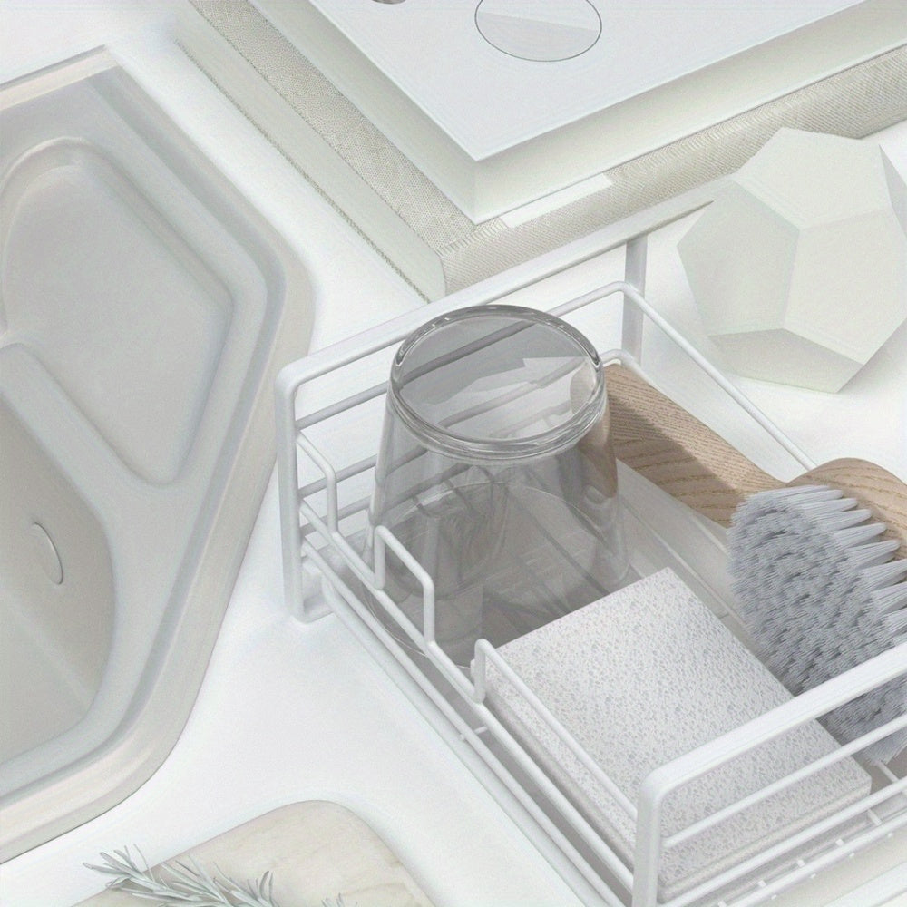 Kitchen Sponge Drain Storage Rack Iron Countertop Sink Storage