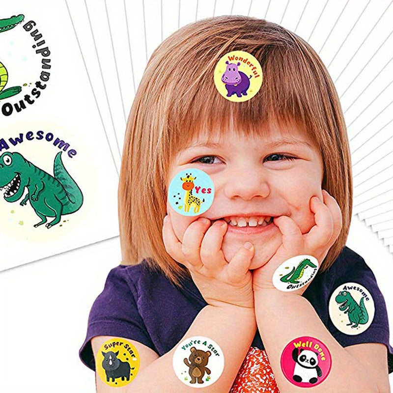 500pcs Little Animal Cartoon Reward Stickers, Water Cup Laptop Phone Case