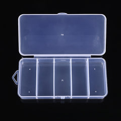 Plastic Fishing Gear Box 5 Grids Storage Transparent Accessories