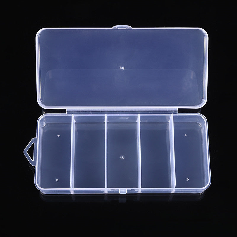Plastic Fishing Gear Box 5 Grids Storage Transparent Accessories