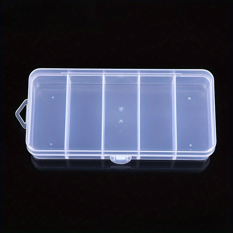 Plastic Fishing Gear Box 5 Grids Storage Transparent Accessories