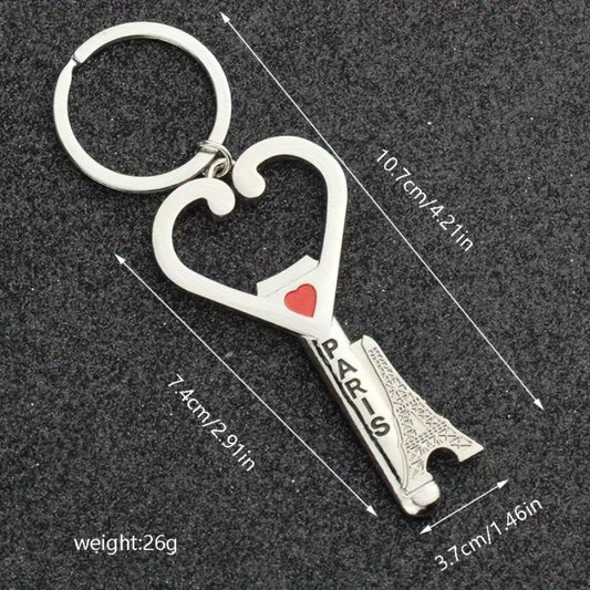 Love Bottle Opener Keychain Metal Tower Key Ring