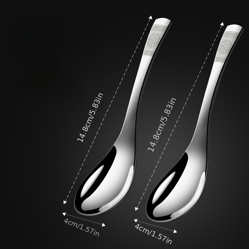 2pcs 304 Stainless Steel Spoons for Outdoor Cooking