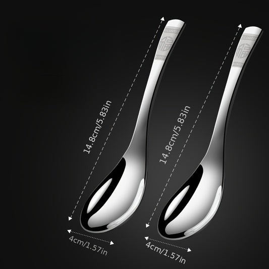 2pcs 304 Stainless Steel Spoons for Outdoor Cooking