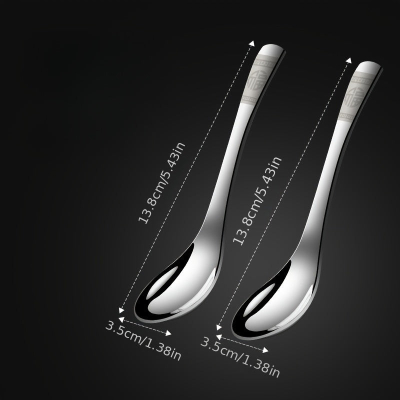 2pcs 304 Stainless Steel Spoons for Outdoor Cooking