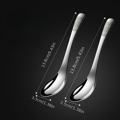 2pcs 304 Stainless Steel Spoons for Outdoor Cooking