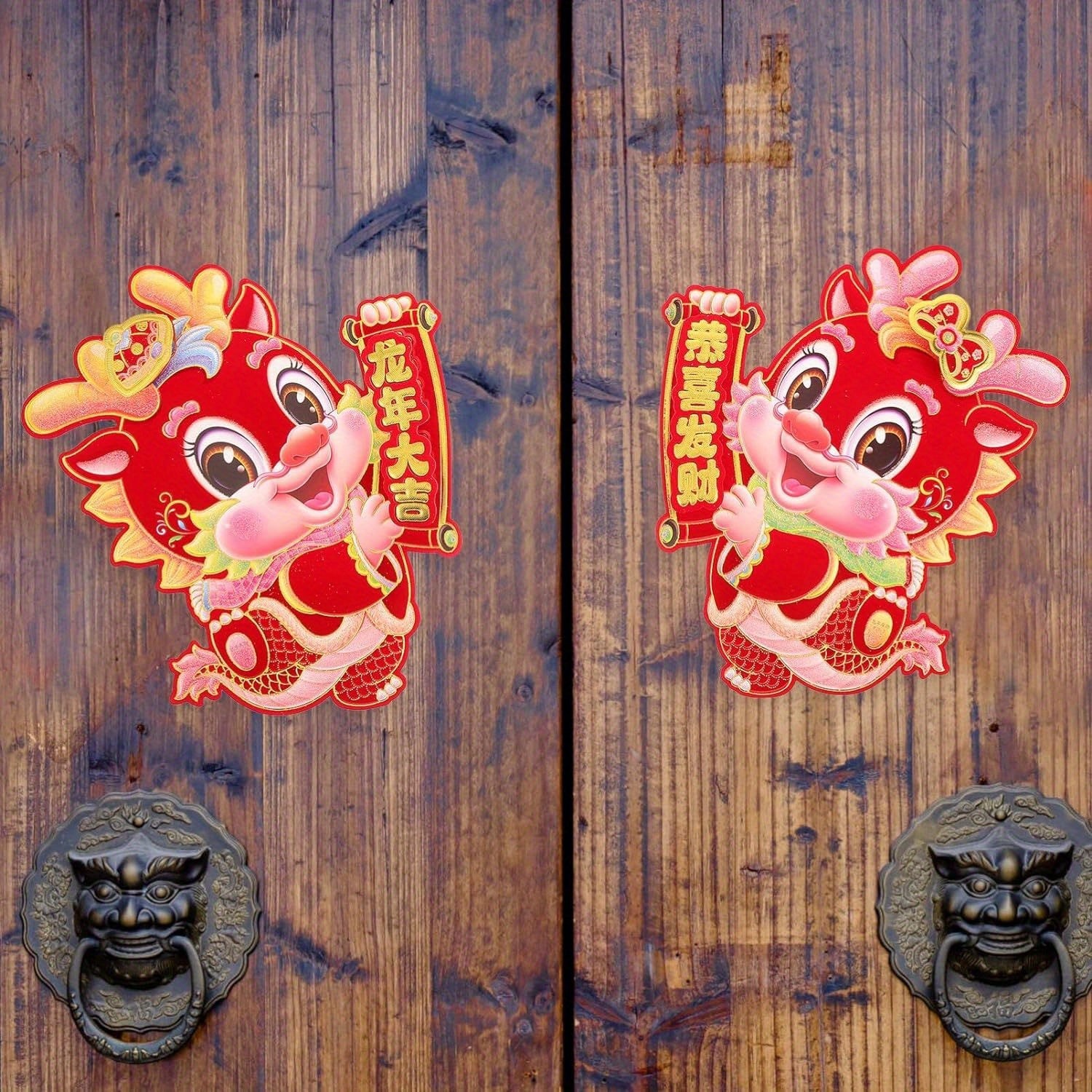 Dragon Zodiac Fu Character Door Sticker Spring Decoration