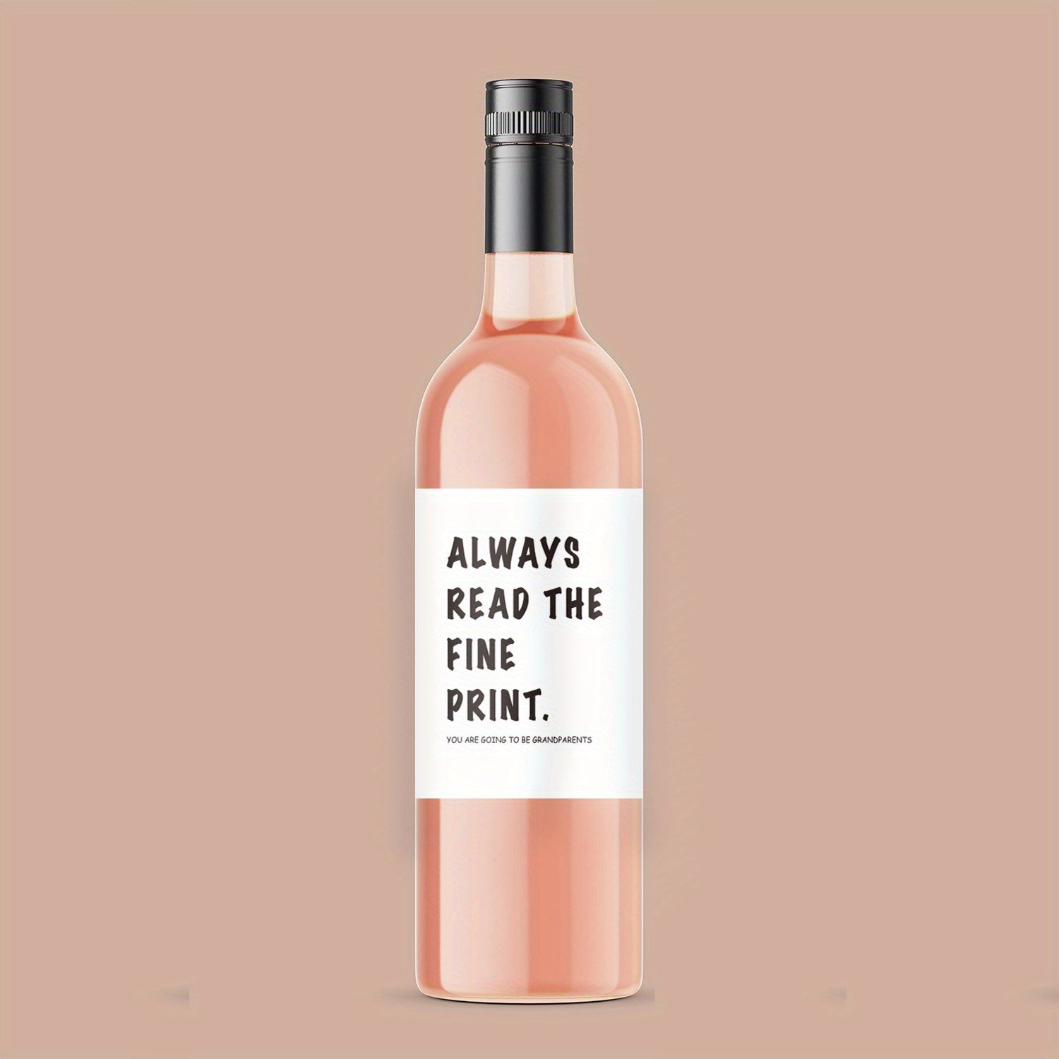2pcs Funny Wine Bottle Label - Always Read the Fine Print Announcement