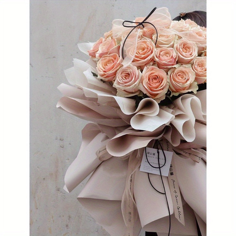 20 Sheets First Love Bouquet Wrapping Paper Waterproof Flower Wrapping Paper