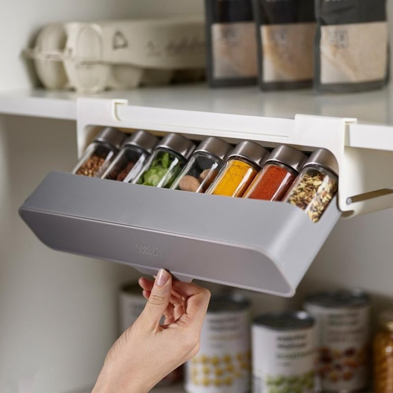Under Shelf Spice Organizer For Kitchen Storage Rack