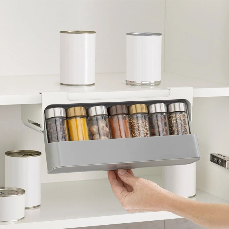 Under Shelf Spice Organizer For Kitchen Storage Rack