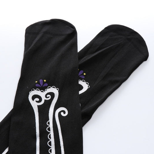 Bone Pattern Stockings Halloween Costumes Knee High Socks Cosplay