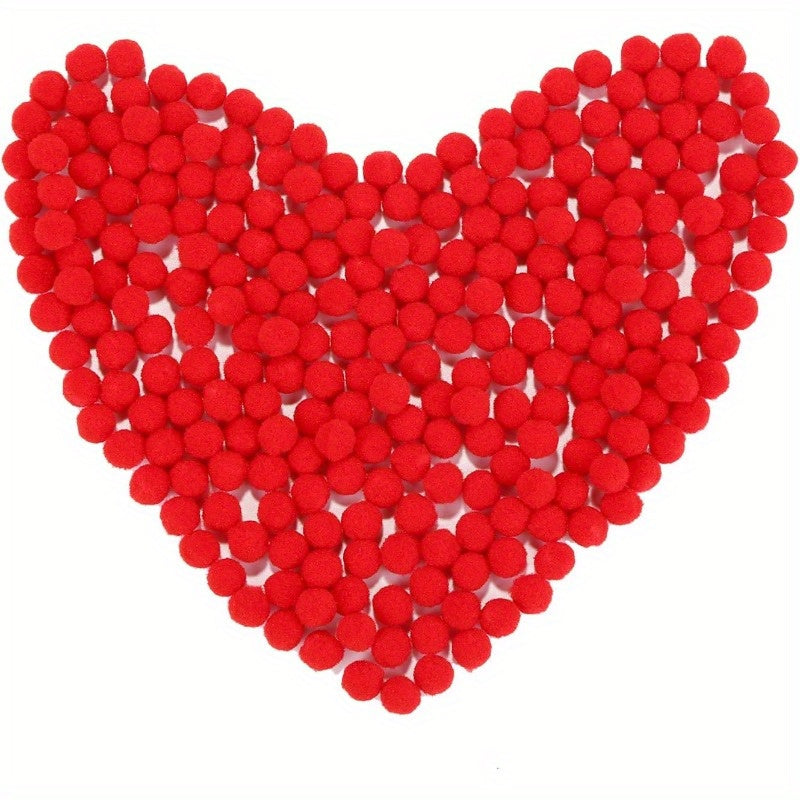 250pcs Mini Pompom Balls DIY Red Small Animals Christmas Table Decoration