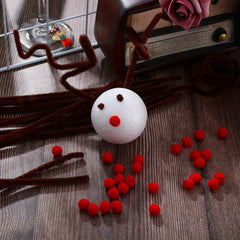 250pcs Mini Pompom Balls DIY Red Small Animals Christmas Table Decoration