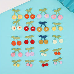 9pcs DIY Sewing Mini Cherry Embroidery Cloth Stickers