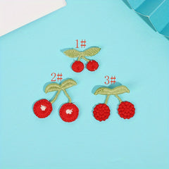 9pcs DIY Sewing Mini Cherry Embroidery Cloth Stickers