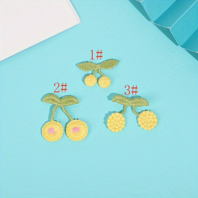 9pcs DIY Sewing Mini Cherry Embroidery Cloth Stickers