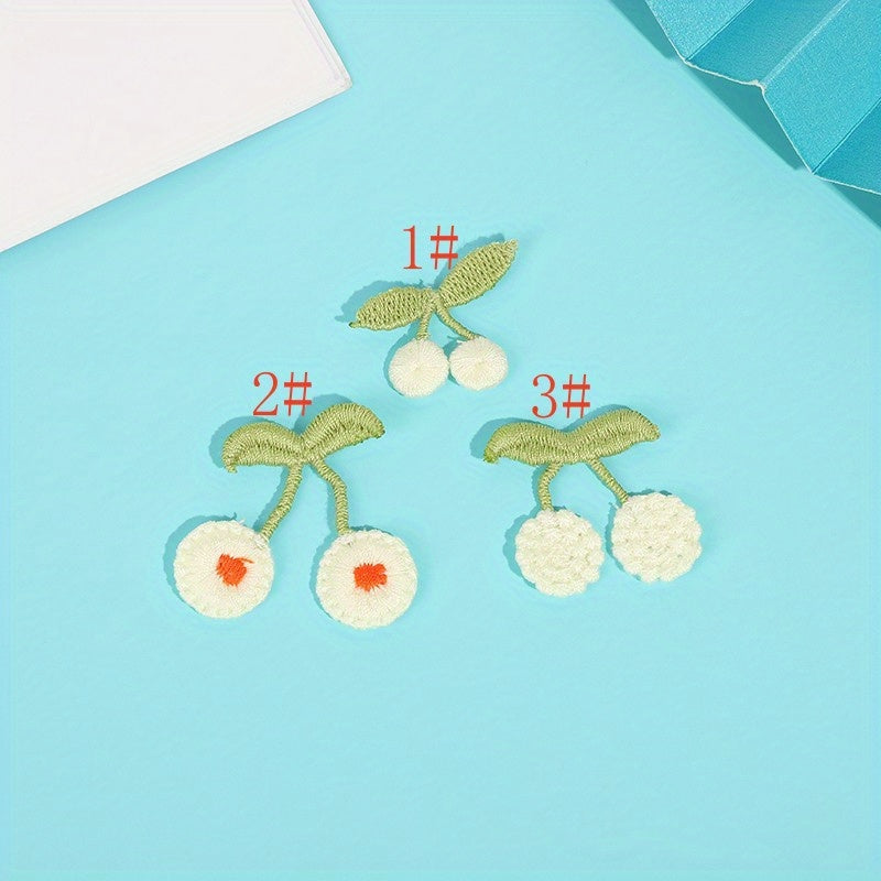 9pcs DIY Sewing Mini Cherry Embroidery Cloth Stickers