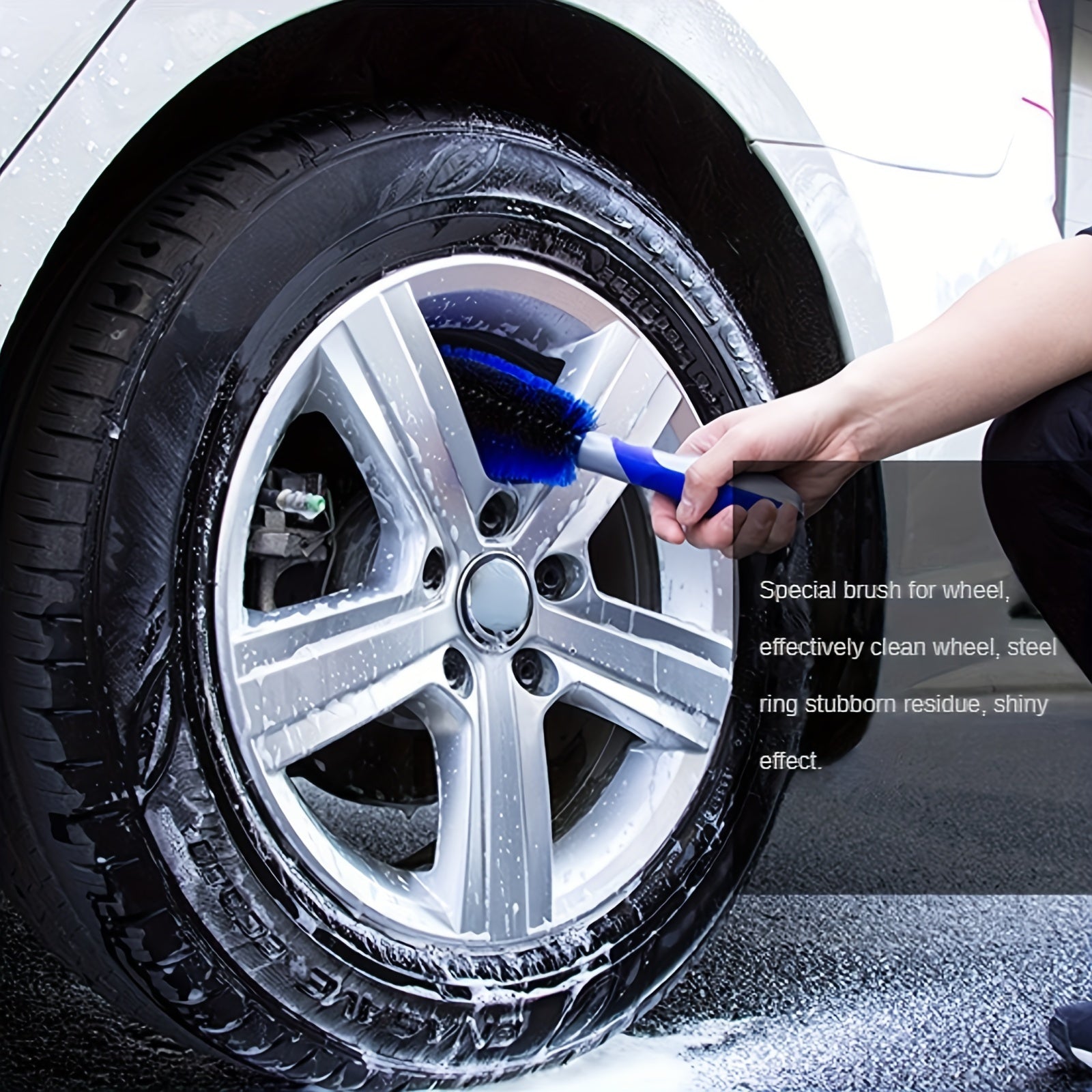 Car Tire Wheel Cleaning Brush with Handle