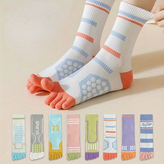 Professional Non-slip Yoga Socks Five Toe Compression Knee High Socks