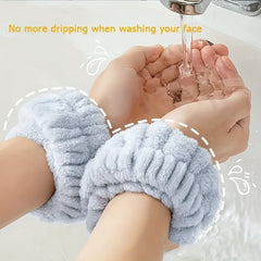 2pcs Face Washing Wrist Band Absorb Water Sweat Wiping Bracelet