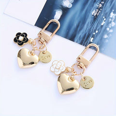 Heart & Flower Car Keychain Bag Pendant Gift