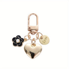 Heart & Flower Car Keychain Bag Pendant Gift