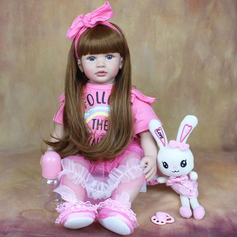 24in Reborn Doll Soft Silicone Body Princess Christmas Gift