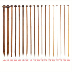 36pcs Bamboo Knitting Needles Set 2.0mm-10mm for DIY Sweater Scarf Blanket