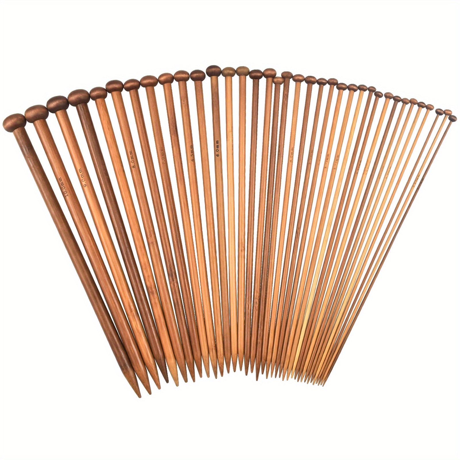 36pcs Bamboo Knitting Needles Set 2.0mm-10mm for DIY Sweater Scarf Blanket