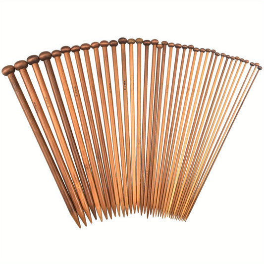 36pcs Bamboo Knitting Needles Set 2.0mm-10mm for DIY Sweater Scarf Blanket