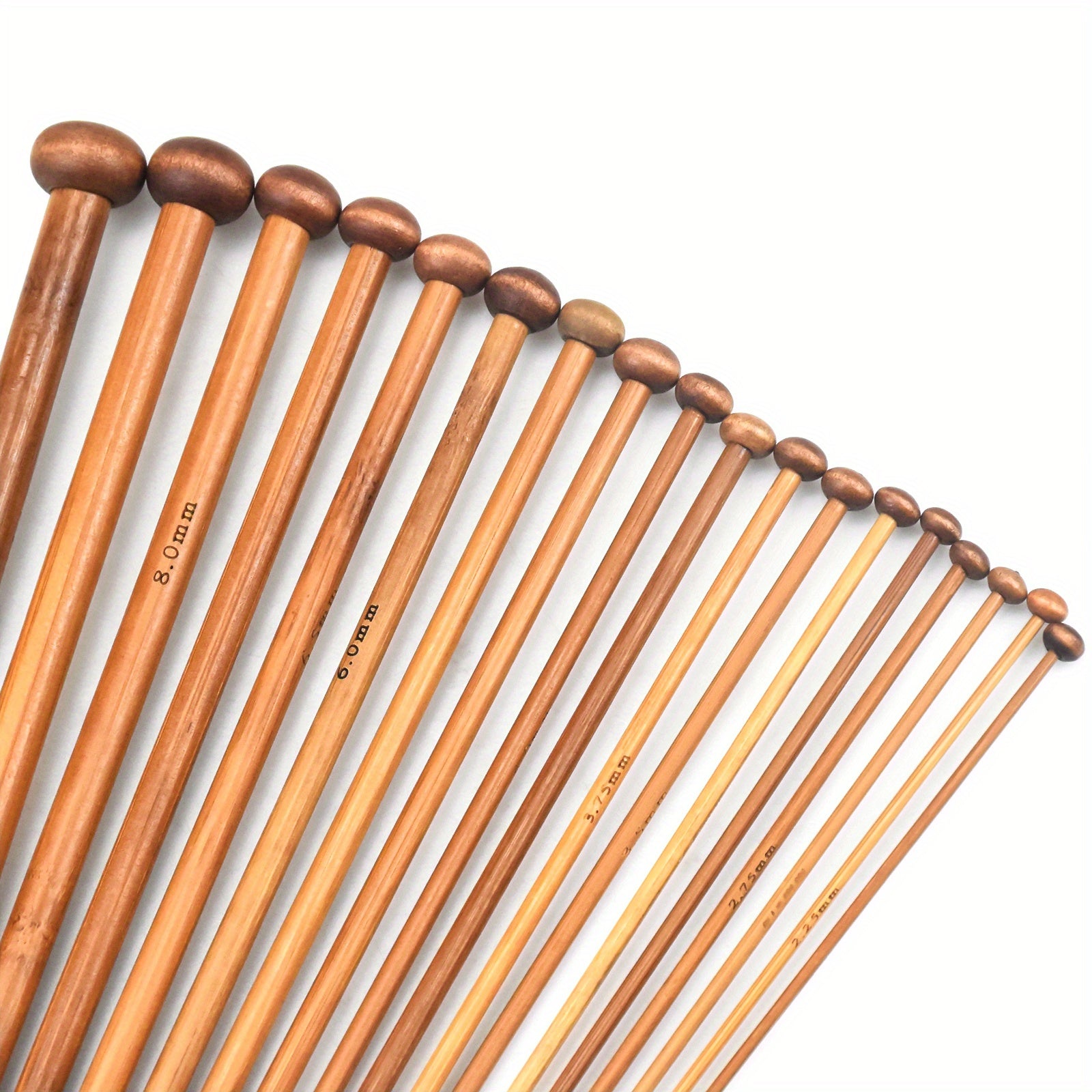 36pcs Bamboo Knitting Needles Set 2.0mm-10mm for DIY Sweater Scarf Blanket