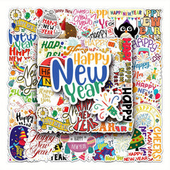 50pcs Year Happy Inspiration Blessings Decorative Stickers