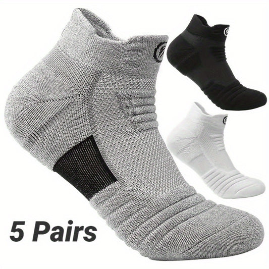 5pairs Breathable Ankle Socks for Men & Women