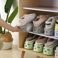 Adjustable Shoe Slot Storage Organizer Double Layer Shoe Rack