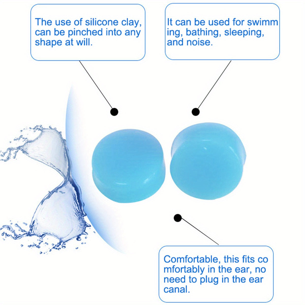 30pcs Reusable Silicone Ear Plugs for Sleeping Swimming Noise Reduction