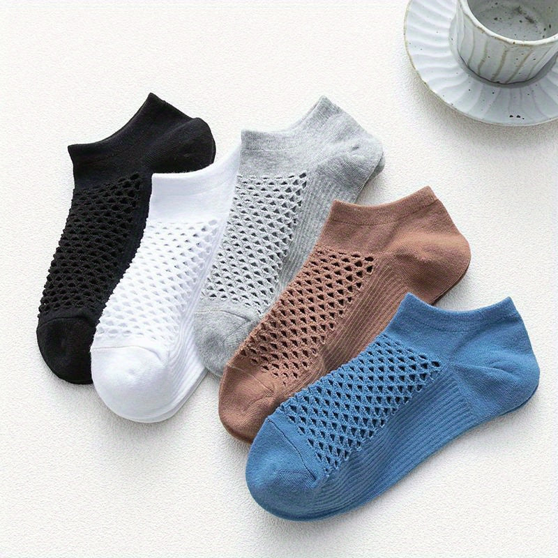 Breathable Mesh Ankle Socks for Running - 5 Pairs
